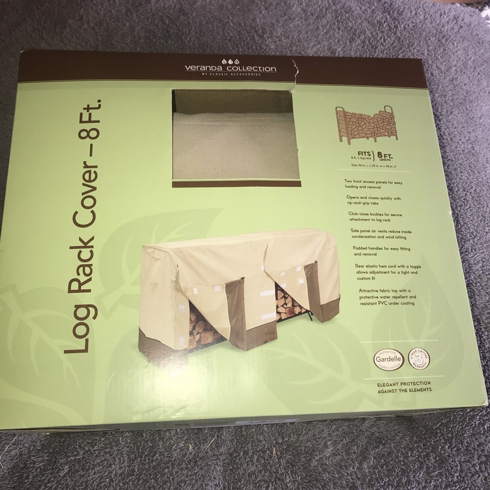 NWT 8 ft log rack cover